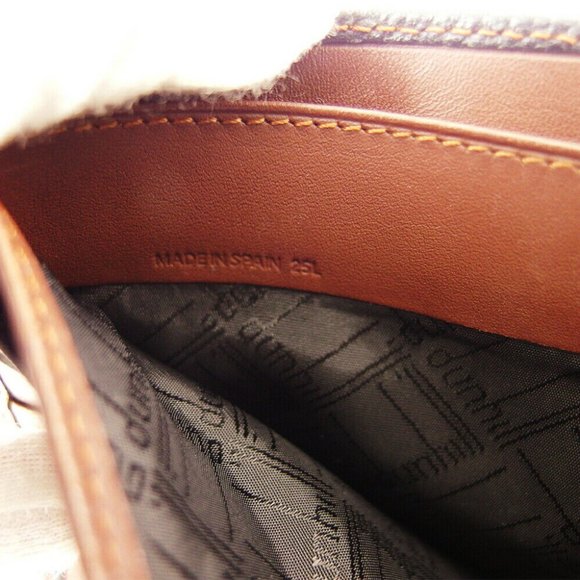 DUNHILL Bi -fold Wallet Logo Plate Leather Authentic - Picture 8 of 11